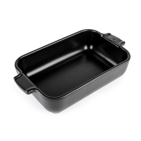 Plat individuel Appolia 85cl émail rectangulaire vitrifiée 18x12x4,5 cm col.noir satin