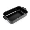 Plat individuel Appolia 85cl émail rectangulaire vitrifiée 18x12x4,5 cm col.noir satin