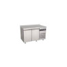 Table réfrigérée dessus inox avec dosseret - froid ventilé 0 à +10°C - PNRP99A - 270L - 334W