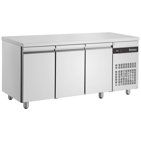Table réfrigérée dessus inox avec dosseret - froid ventilé 0 à +10°C - PNRP999A - 425L - 334W