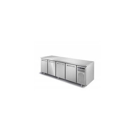 Table réfrigérée dessus inox sans dosseret - froid ventilé 0 à +10°C - PNRP9999 - 571L - 455W