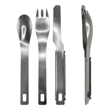 Kit couvert 3 en 1 - fourchette,couteau et cuillère en acier inox