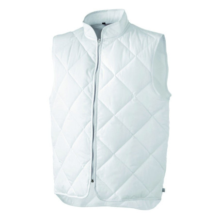 Gilet sur-veste Ulisse mixte anti-froid col officier blanc