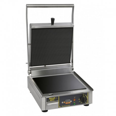 Grill panini vitro-céramique - 3kW - 230V mono - rainuré en haut - lisse en bas - 390x600x260 mm