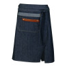 Tablier de cuisine mixte Haley denim brut - cuir cognac - TU