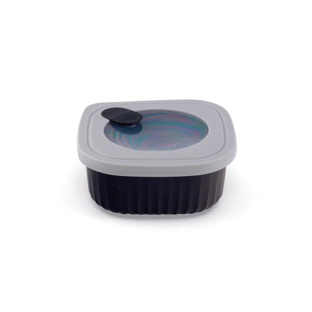 Boîte polypropylène avec couvercle - carrée 0,45L - Noir