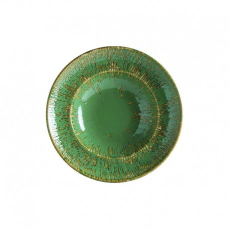 Assiette à pâtes Snell verte - Ø27 cm - bassin Ø17 cm