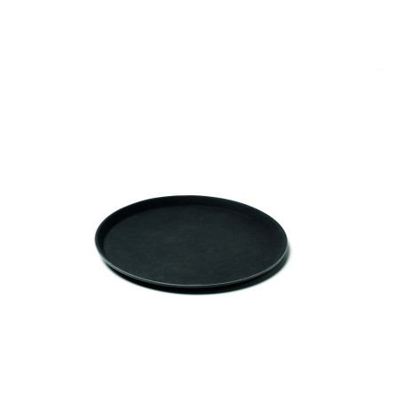 Plateau de service antidérapant noir - rond - ∅36 cm