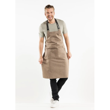 Tablier Valet Forene denim beige forme Bavette - L90 cm