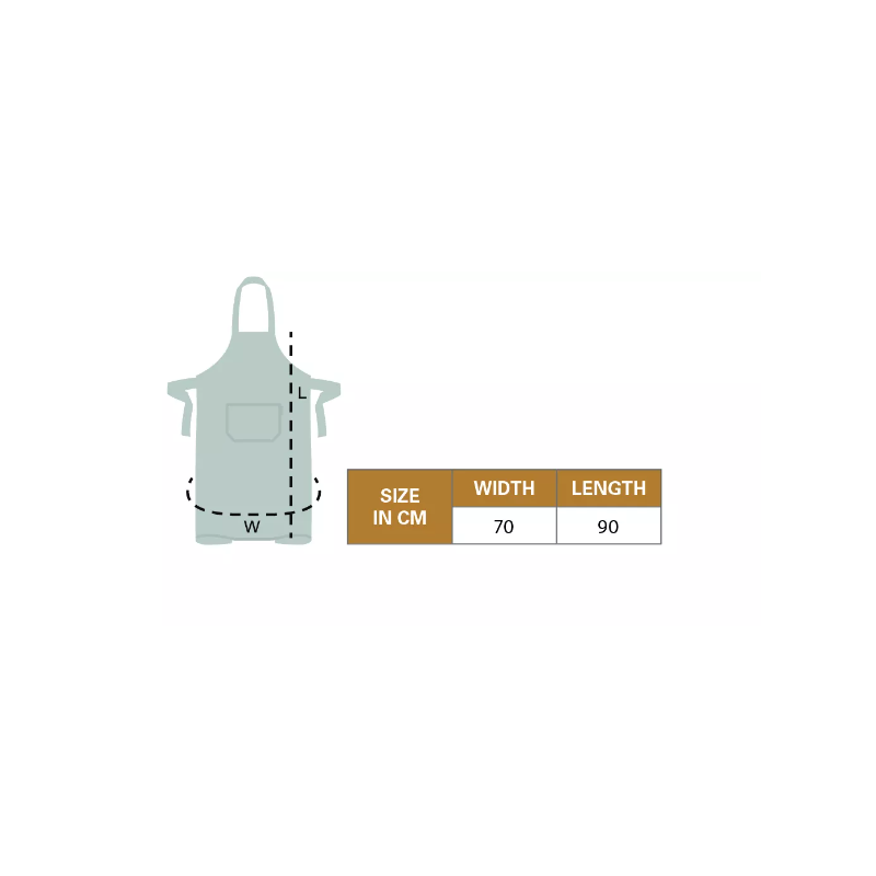 Tablier Valet Forene denim beige forme Bavette - L90 cm
