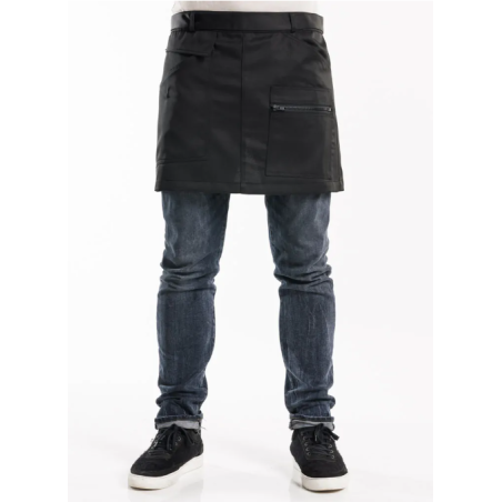 Tablier chef Cavy noir imperméable - L40 cm