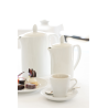 Paire tasse + sous tasse à café Perla 9cl porcelaine blanche