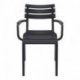 Fauteuil Paris extérieur empilable en polypropylène - Noir