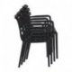 Fauteuil Paris extérieur empilable en polypropylène - Noir