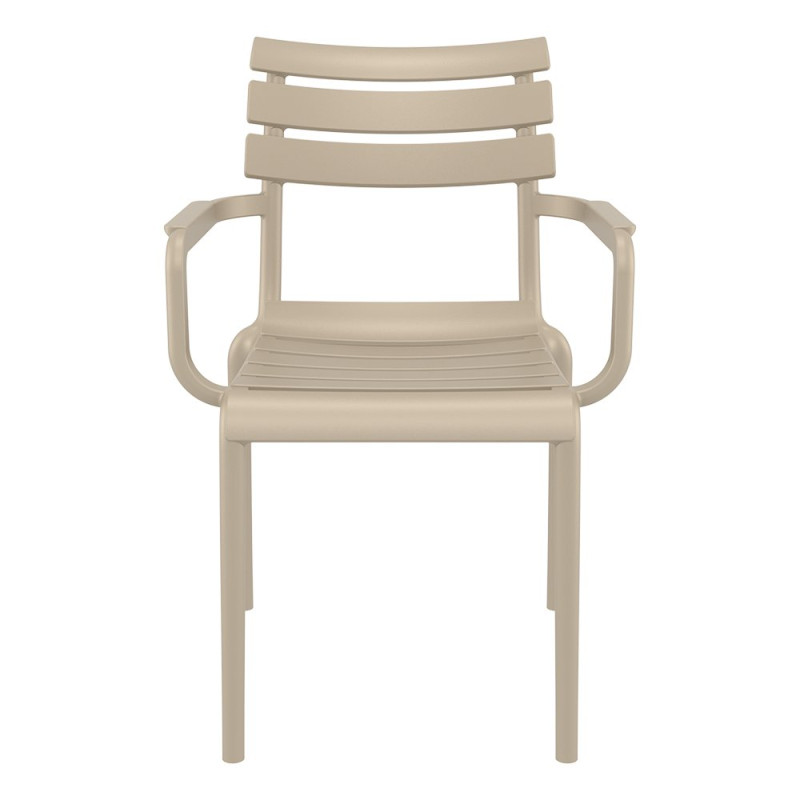 Fauteuil Paris extérieur empilable en polypropylène - Taupe