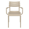 Fauteuil Paris extérieur empilable en polypropylène - Taupe