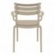 Fauteuil Paris extérieur empilable en polypropylène Taupe Siesta