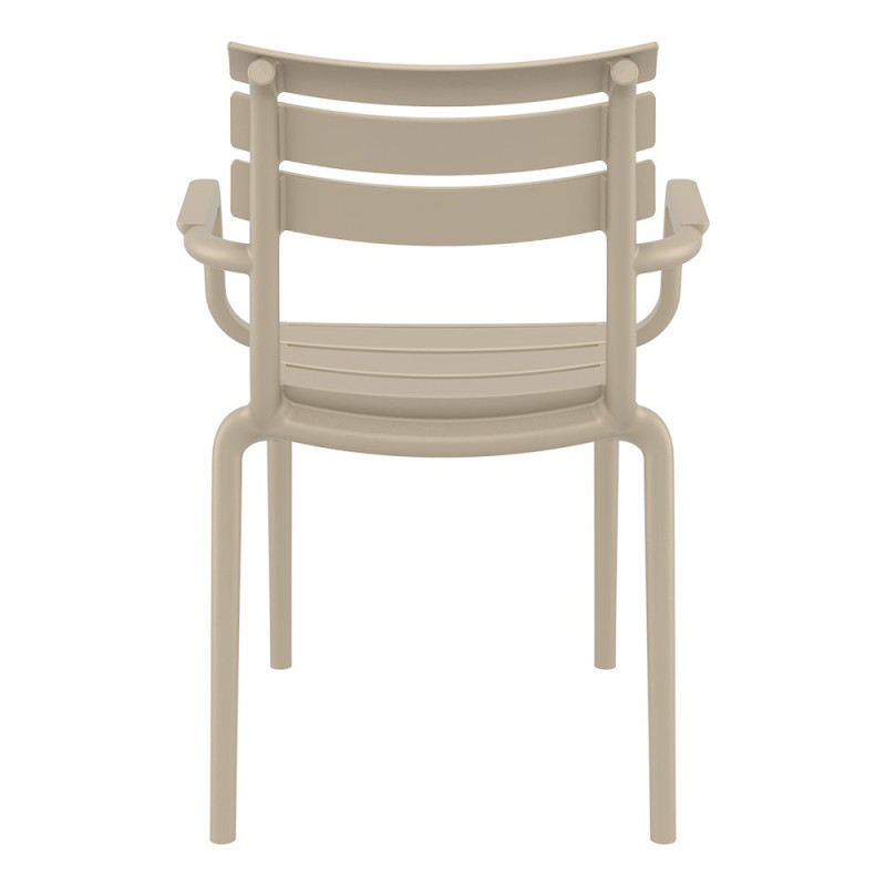 Fauteuil Paris extérieur empilable en polypropylène - Taupe