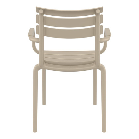 Fauteuil Paris extérieur empilable en polypropylène - Taupe
