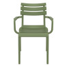 Fauteuil Paris extérieur empilable en polypropylène - Vert Olive