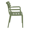 Fauteuil Paris extérieur empilable en polypropylène - Vert Olive