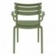 Fauteuil Paris extérieur empilable en polypropylène Vert Olive Siesta