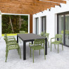 Fauteuil Paris extérieur empilable en polypropylène - Vert Olive