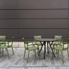 Fauteuil Paris extérieur empilable en polypropylène - Vert Olive