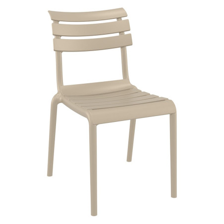 Chaise Helen en polypropylène empilable col. Taupe