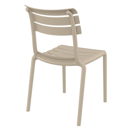 Chaise Helen en polypropylène empilable col. Taupe