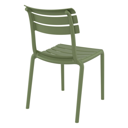 Chaise Helen en polypropylène empilable col. Vert Olive