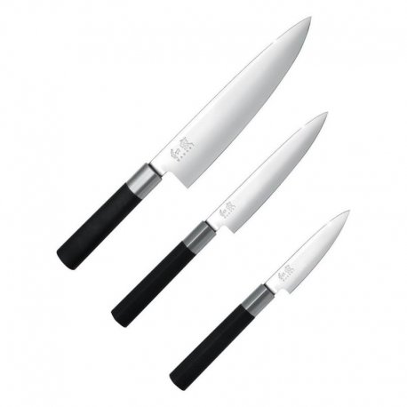 Set de 3 couteaux Wasabi (office, petty, chef) - noir