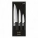 Set de 3 couteaux Wasabi (office, petty, chef) - noir