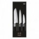 Set de 3 couteaux Wasabi (office, petty, santoku) - noir