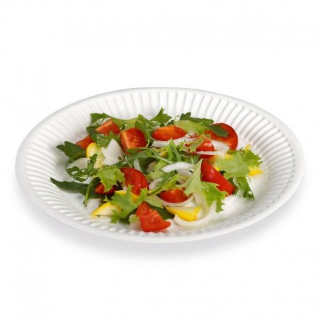 Assiette en carton blanche ronde anti-gras - Ø18 cm
