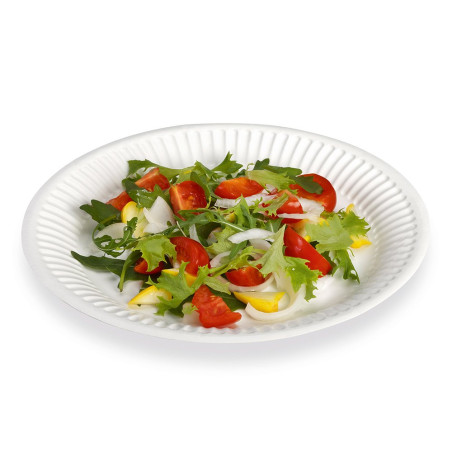 Assiette en carton blanche ronde anti-gras - Ø18 cm