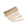 Kit couverts bois 3/1 - fourchette, couteau, serviette 1 pli