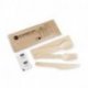 Kit couverts bois 6/1 - fourchette, couteau, cuillère dessert, serviette 1 pli, sel & poivre