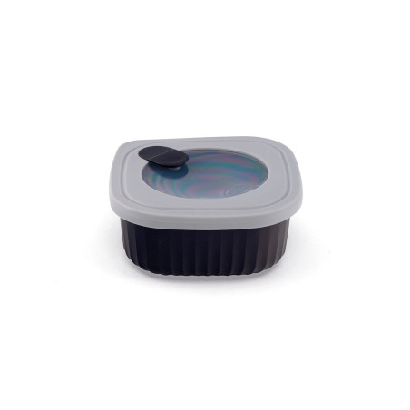 Boîte polypropylène avec couvercle - carrée 0,85L - Noir