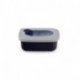 Boîte noire polypropylène avec couvercle - thermoplastique elastomere - rectangulaire 0,38L - 14x9,8x5,4 cm