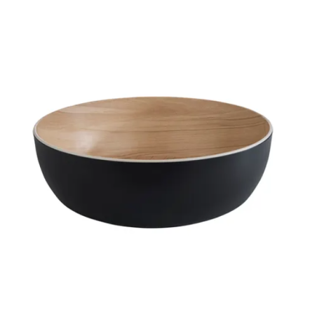 Saladier bol mélamine Frida noir décor bois diam.30cm 4,7L