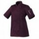Veste de cuisine femme Unera - manches courtes - col. prune Robur