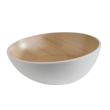 Bol mélamine Frida blanc décor bois diam.21,5cm 1L