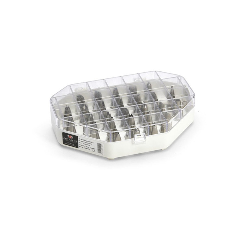 Assortiment de douilles de décoration - 26 douilles + 1 adaptateur - Douilles fines en inox