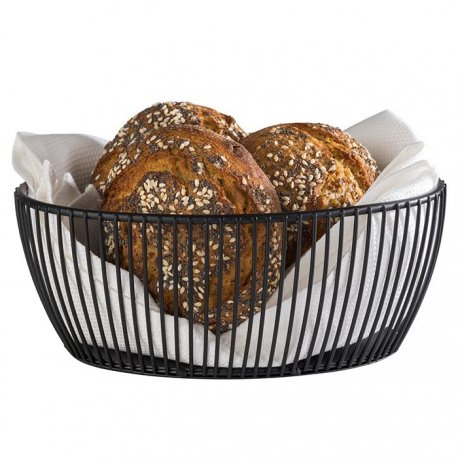 Corbeille à pain Svart en métal noir 15x20x8 cm