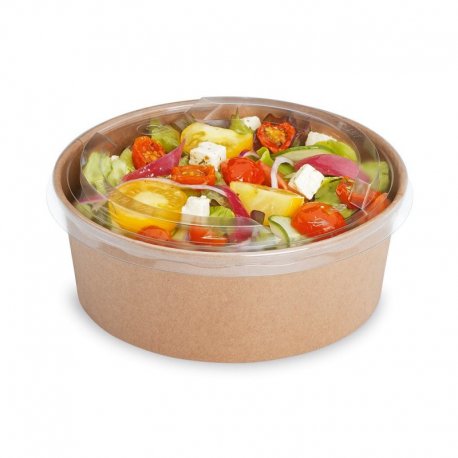 Boîte à salade 500 ml en kraft brun