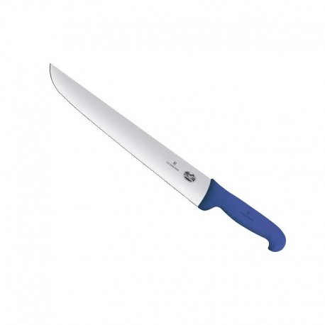 Couteau à poisson Lame 36cm microdenté manche polypro bleu