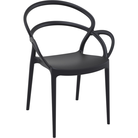 Fauteuil Mila - noir - 4,25 kg - hauteur assise 45 cm - 57x56x82 cm