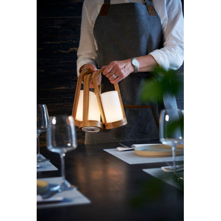 Lampe à LED Easy - support en bambou - Ø10x24 cm