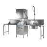 Lave-vaisselle à capot H604-12B - 48 casiers/h - pompe de vidange, pompe de rinçage,doseur de détergent - 635x742x1480/1960 mm